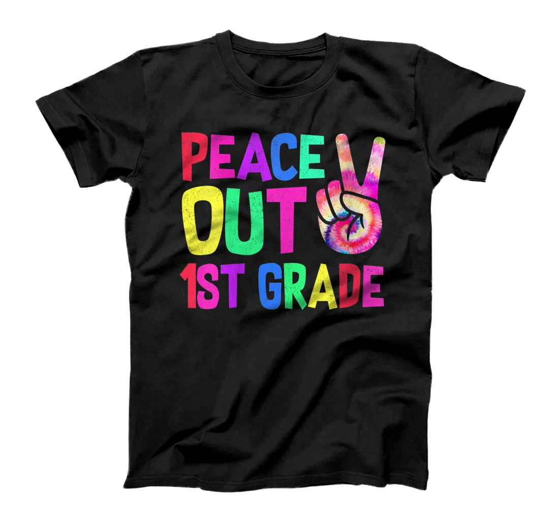 Womens Peace Out 1st Grade Funny First Grade Graduation Gift V-Neck T-Shirt, Women T-Shirt