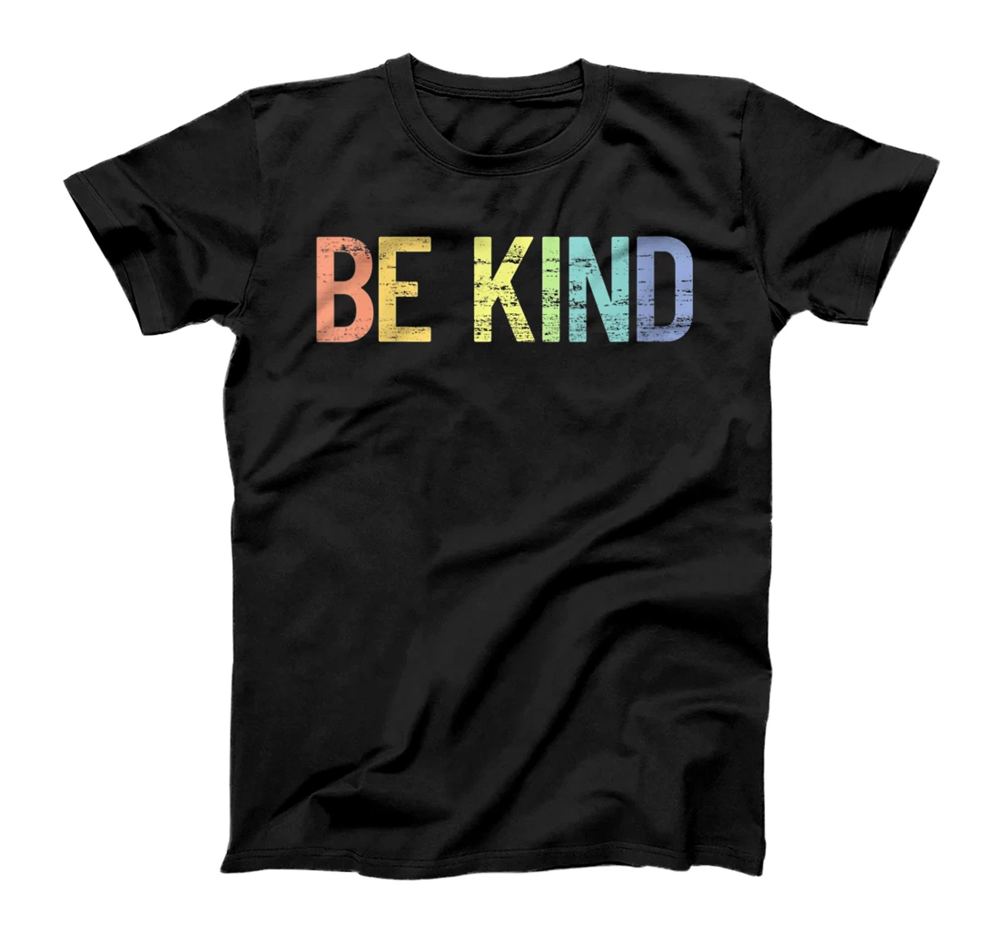 Womens Vintage Be Kind - Pastel Rainbow - Kindness V-Neck T-Shirt, Women T-Shirt