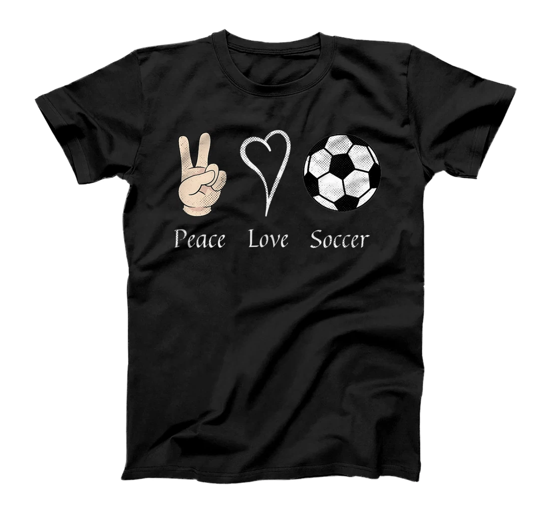 Personalized Soccer Ball Design Funny Peace Love Soccer Player Gifts T-Shirt, Women T-Shirt