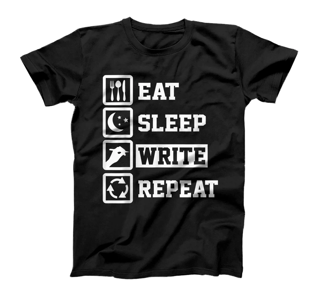 Personalized Eat Sleep Write Repeat Funny Writer T-Shirt, Women T-Shirt