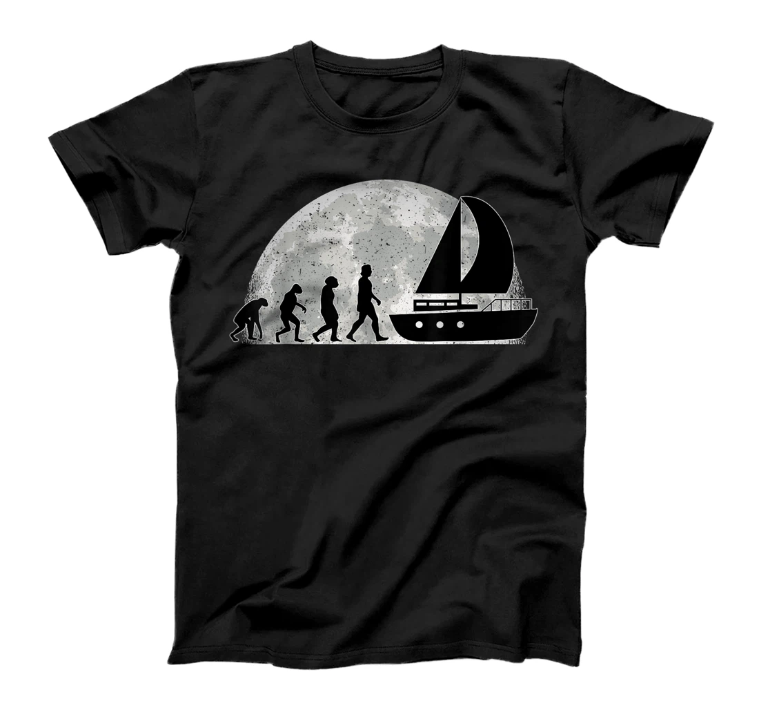 Personalized Sailboat Evolution Moon Captain Sailors ship T-Shirt, Kid T-Shirt and Women T-Shirt