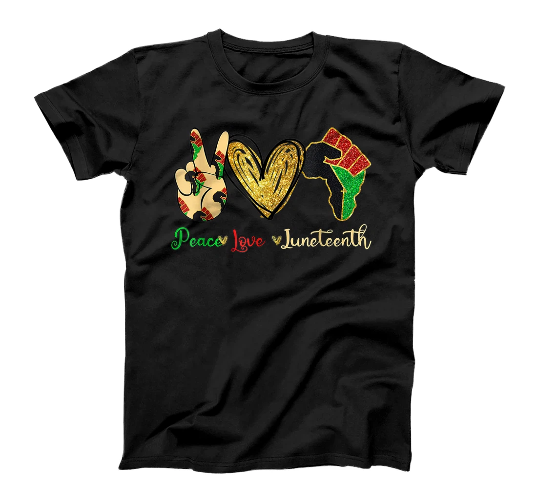 Peace Love Juneteenth Day African American T-Shirt, Women T-Shirt