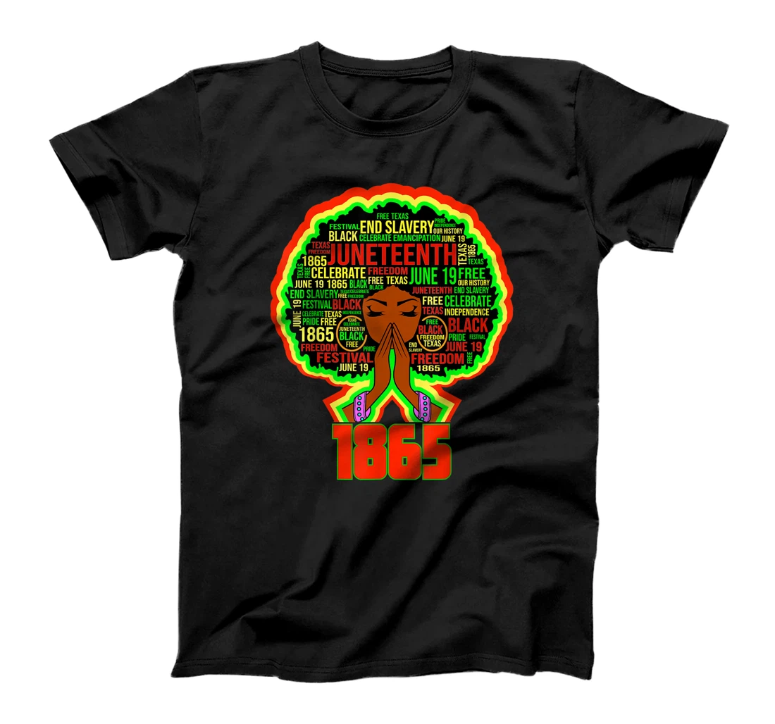 Black girl praying for Freedom Juneteenth celebration 1865 T-Shirt, Women T-Shirt