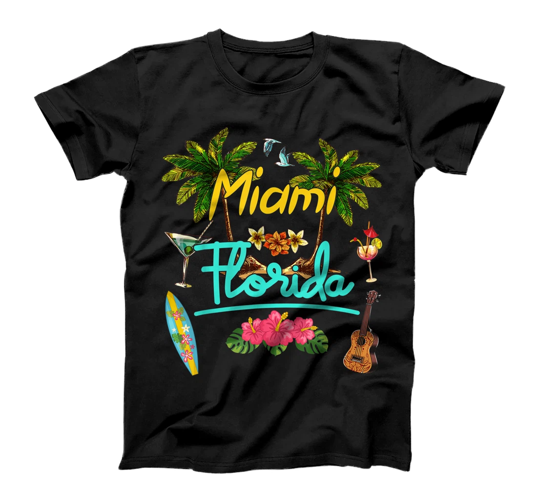 Miami Florida Beach Summer Palm Surf Sun Set Palm Trees T-Shirt, Kid T-Shirt and Women T-Shirt