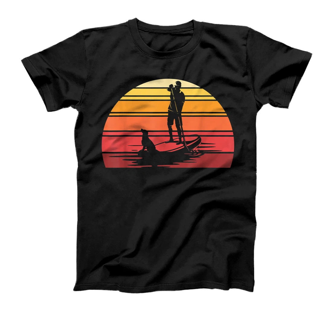 Retro Stand Up Paddler Animal Dog SUP Stand Up Paddling T-Shirt, Kid T-Shirt and Women T-Shirt