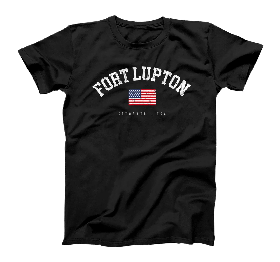 Personalized Fort Lupton CO Retro American Flag USA City Name T-Shirt, Women T-Shirt