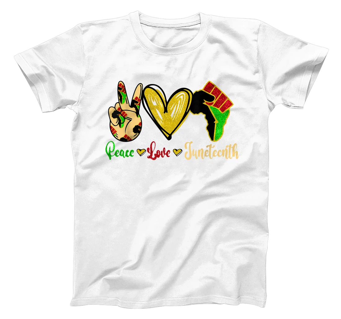 Peace Love Juneteenth Day African American T-Shirt, Women T-Shirt