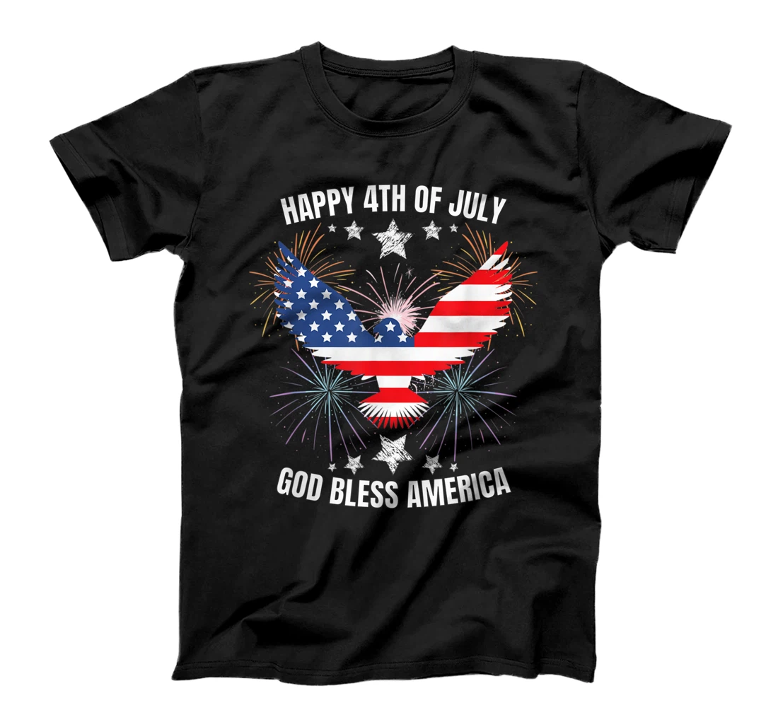 Happy 4th Of July God Bless America American flag Cool Tee T-Shirt, Women T-Shirt