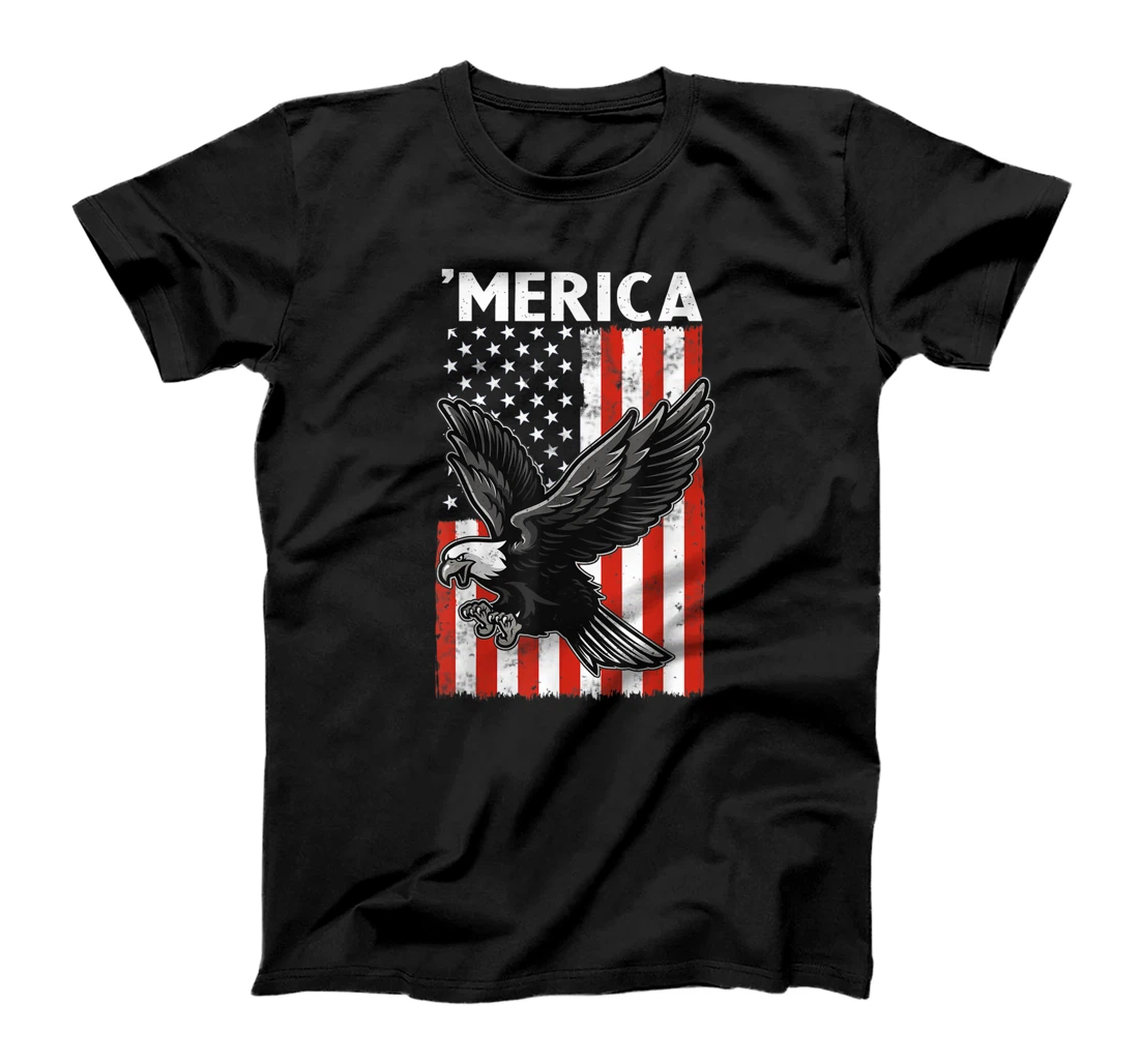 Flying American Bald Eagle Mullet, Funny Merica 4th Of July T-Shirt, Kid T-Shirt and Women T-Shirt
