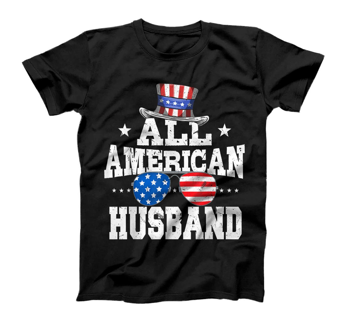 Personalized All American husband men American Flag 4th of July husband T-Shirt, Kid T-Shirt and Women T-Shirt