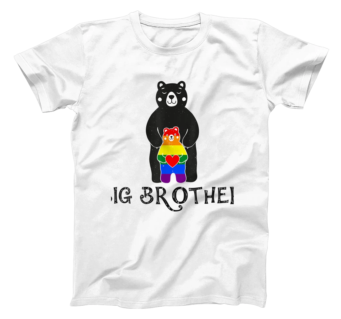 Personalized Big Brother Bear LGBT Cute Rainbow Pride Gay Lesbian T-Shirt, Kid T-Shirt and Women T-Shirt