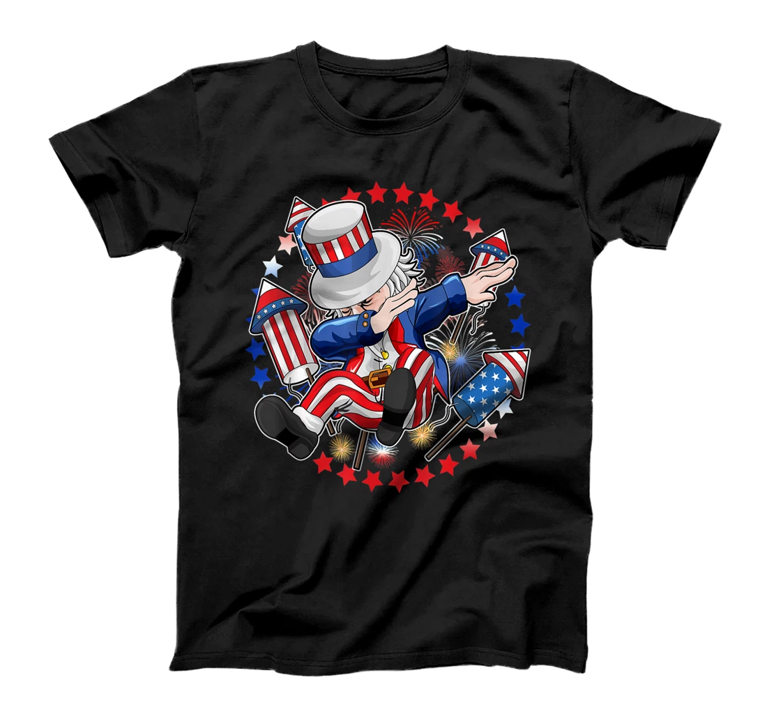 Personalized Dabbing Uncle Sam 4th of July USA American Flag Boys Men T-Shirt, Kid T-Shirt and Women T-Shirt
