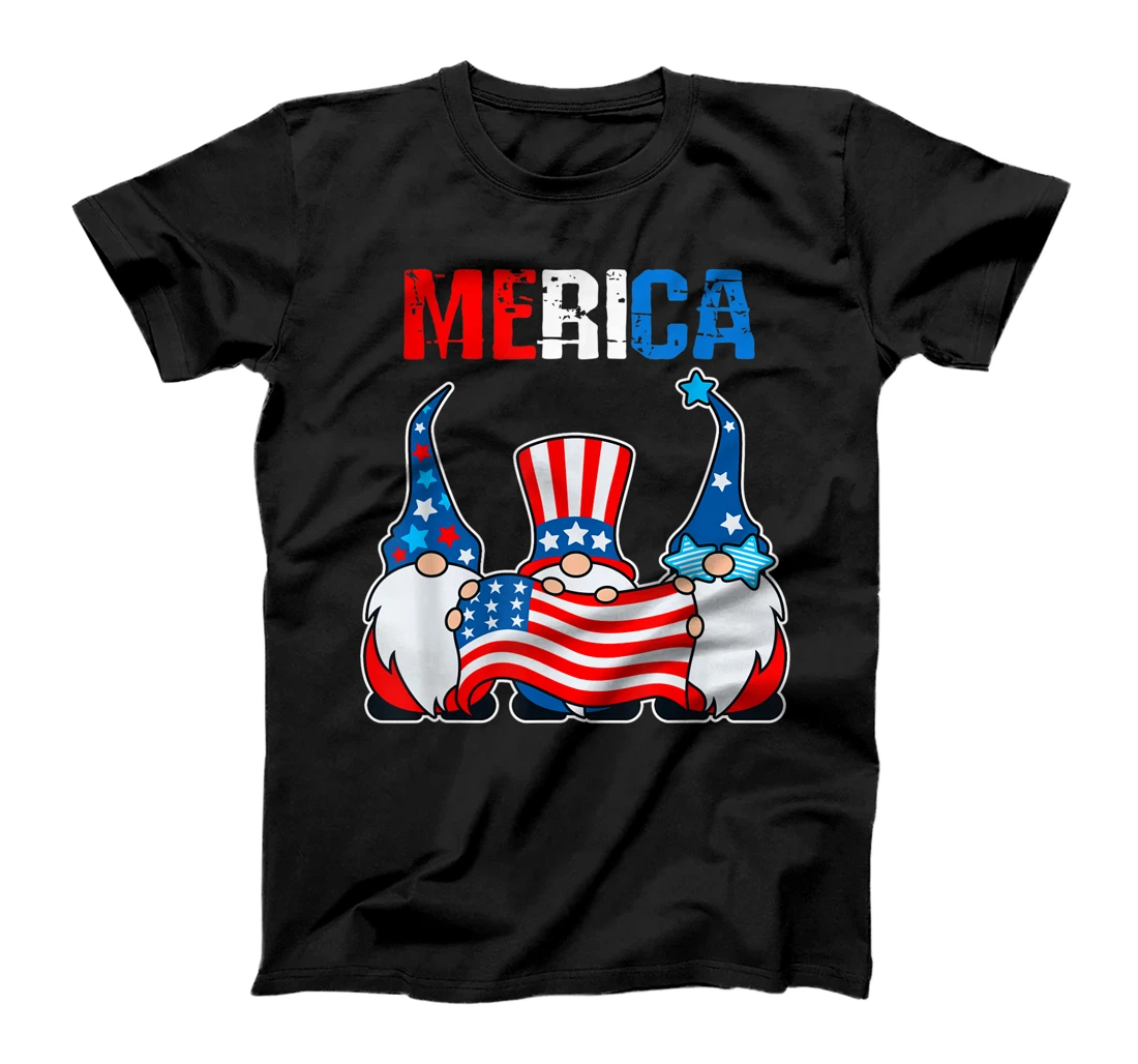 Personalized Merica patriotic gnomes celebrating 4th of July men women T-Shirt, Kid T-Shirt and Women T-Shirt