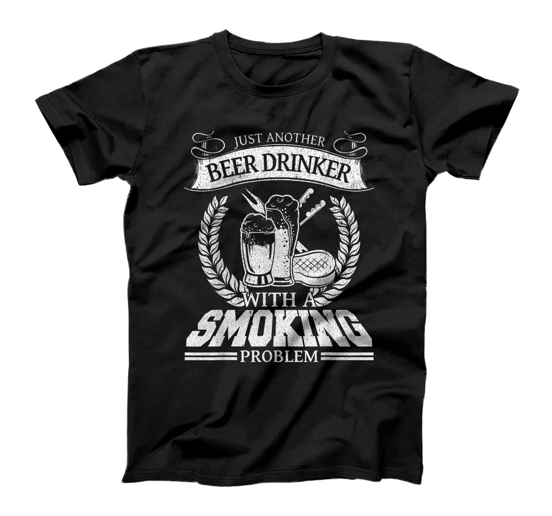 Personalized BBQ Smoker Just Another Beer Drinker With A Smoking Problem T-Shirt, Women T-Shirt
