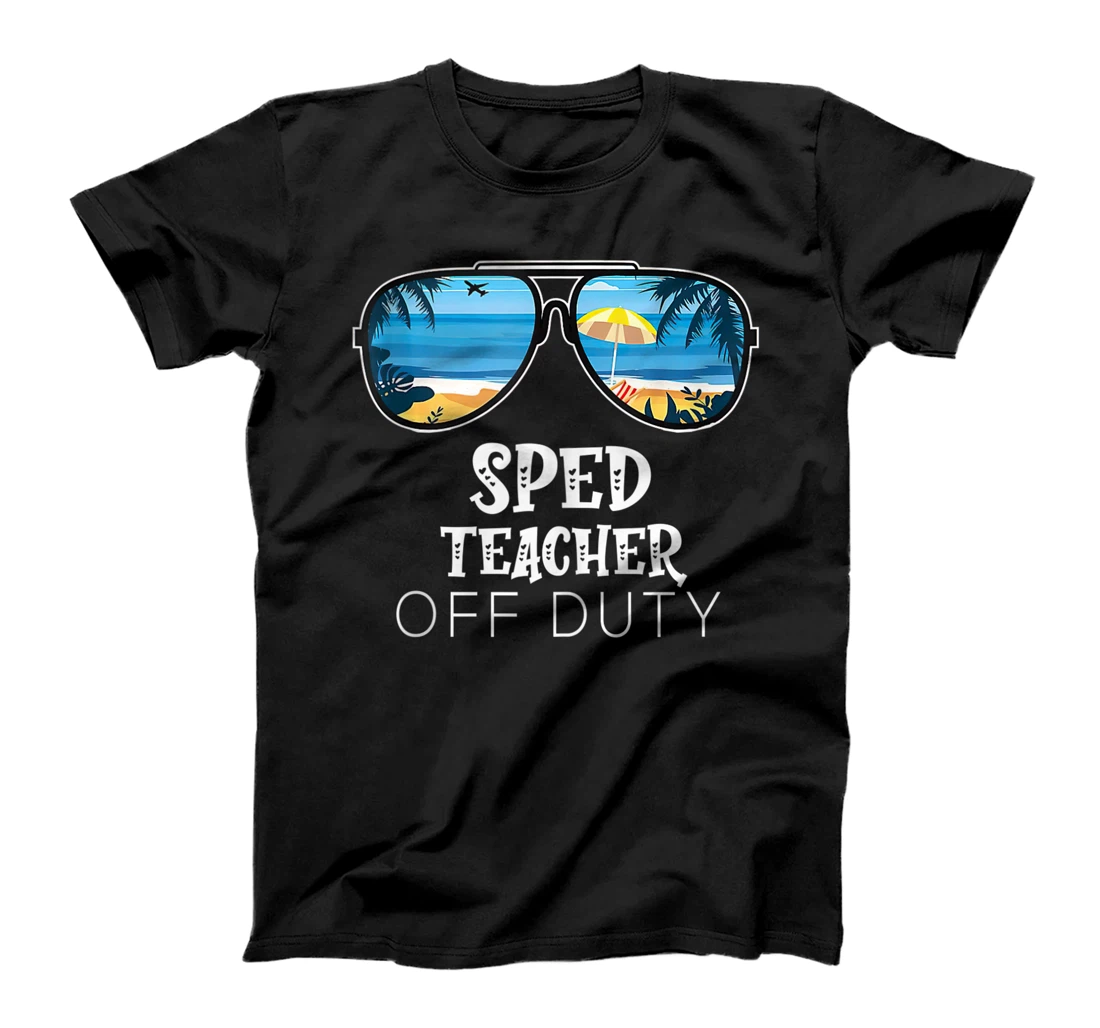 Personalized SPED Teacher Off Duty Sunglasses Beach Sunset T-Shirt, Women T-Shirt T-Shirt, Women T-Shirt