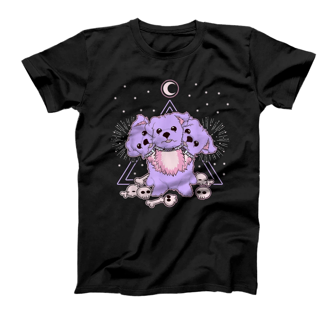 Pastel Goth Three Headed Dog with 3 Heads Pastel Kawaii T-Shirt, Women T-Shirt