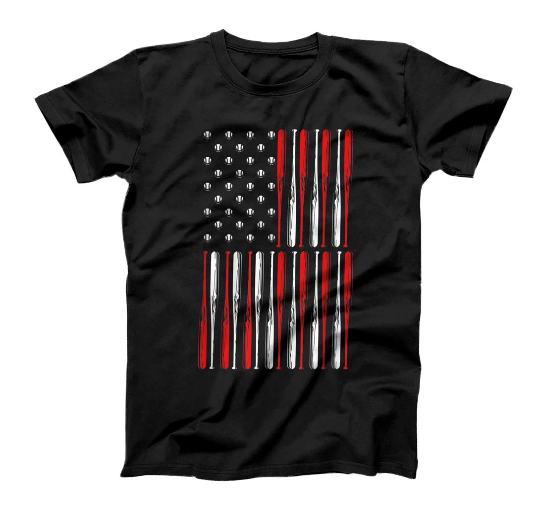 Baseball Bats American Flag Patriotic US Baseball Player USA T-Shirt, Women T-Shirt