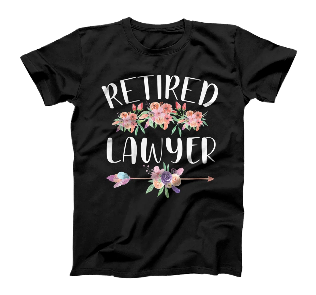 Retired Lawyer Women's Retirement Floral T-Shirt, Women T-Shirt