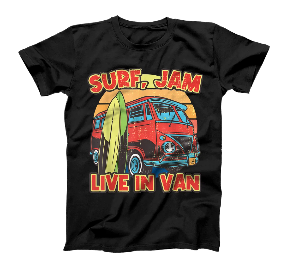 Surf, Jam, Live In A Van Hippie Surfing Professional T-Shirt, Women T-Shirt