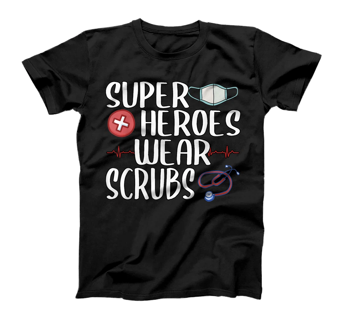 Personalized Cute Superheroes Wear Scrubs Healthcare Worker Phd Md Dr T-Shirt, Women T-Shirt