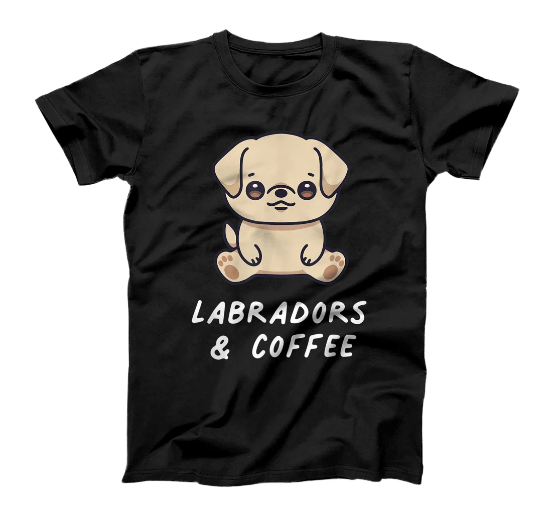 Labradors & Coffee Funny Yellow Lab Kawaii Dog Lover Owner T-Shirt, Kid T-Shirt and Women T-Shirt