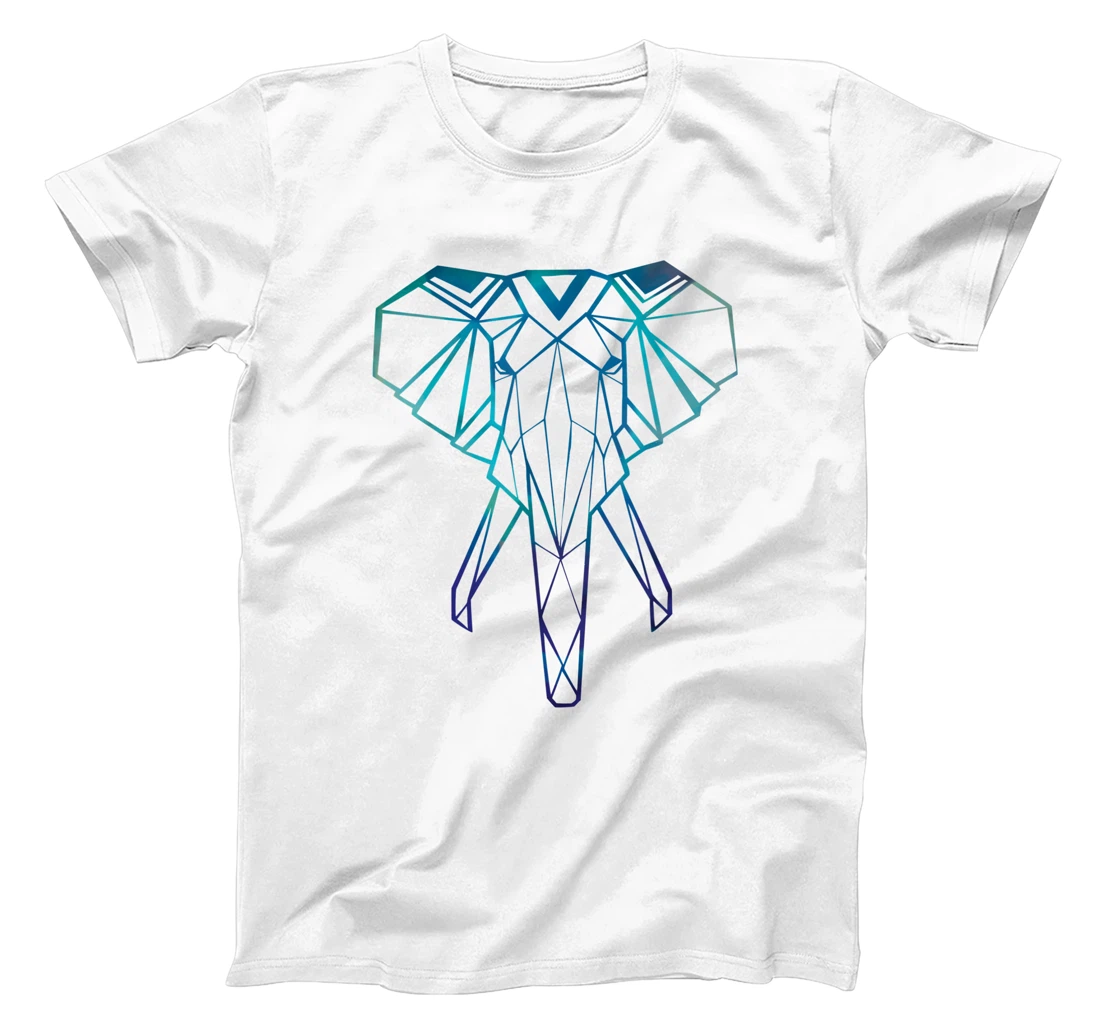 Personalized Cool Blue Geo Elephant T-Shirt, Kid T-Shirt and Women T-Shirt