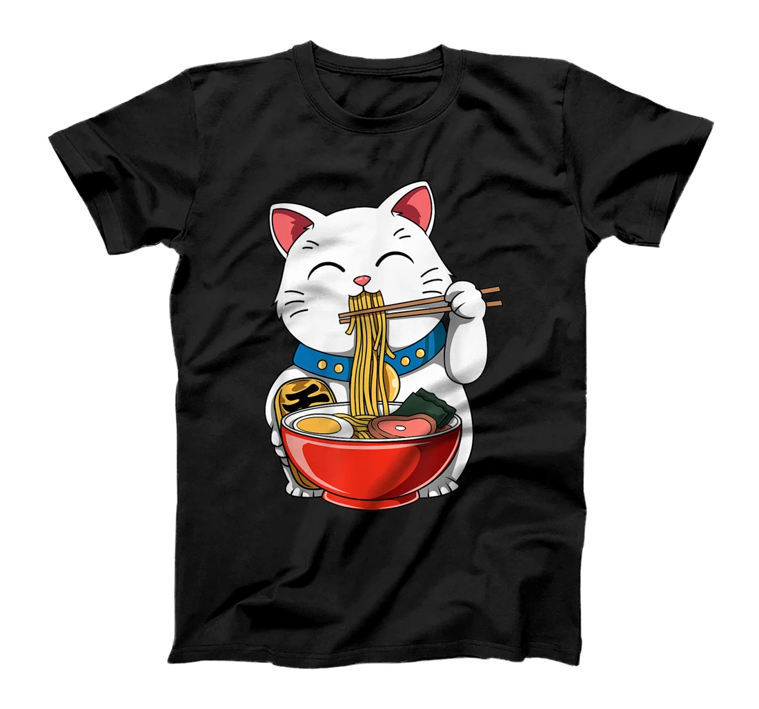 Personalized Kawaii Anime Ramen Lucky Cat Otaku T-Shirt, Kid T-Shirt and Women T-Shirt