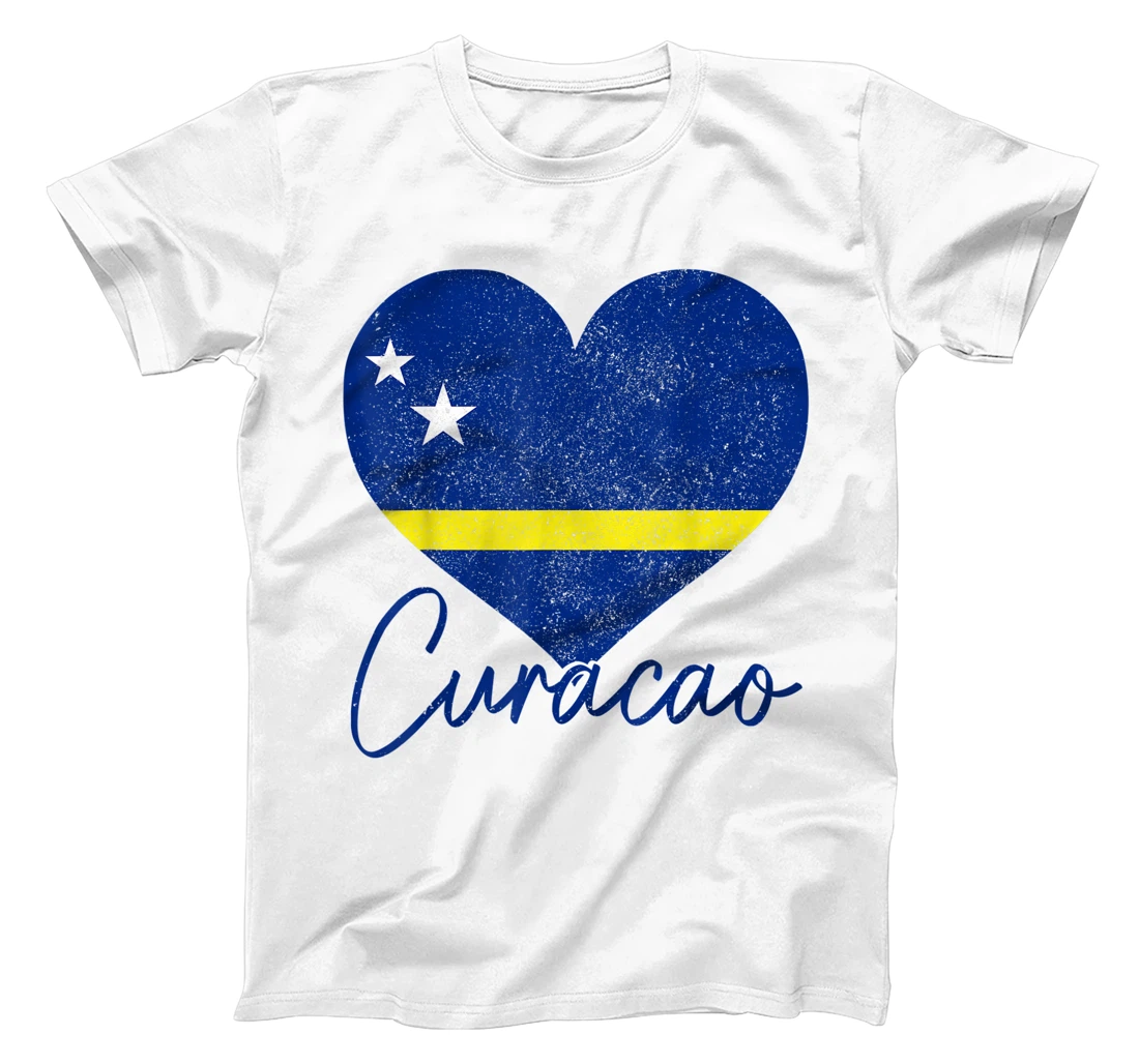 Personalized Curacao Flag Heart Caribbean Pride Men Women T-Shirt, Kid T-Shirt and Women T-Shirt