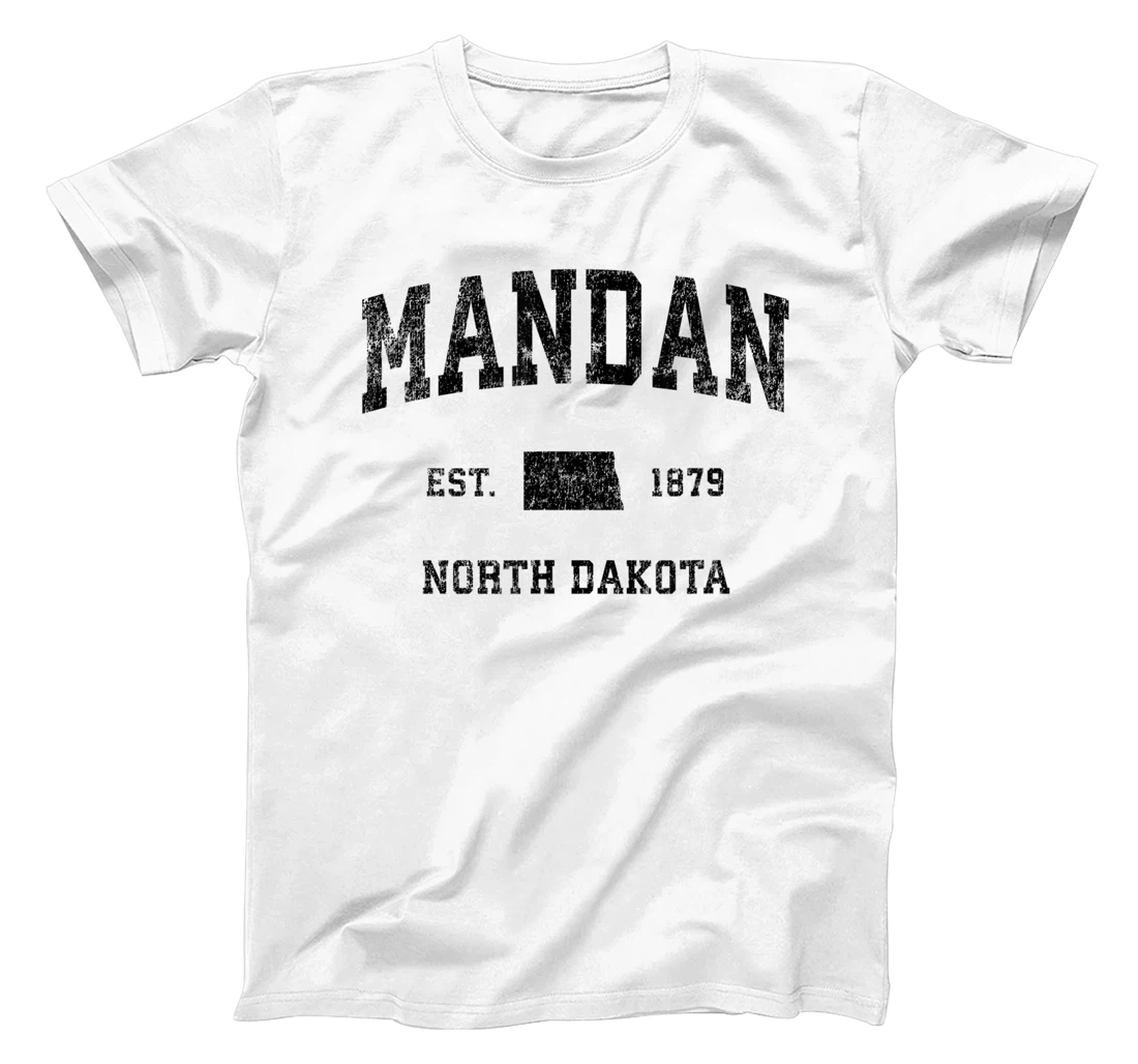 Personalized Mandan North Dakota ND Vintage Sports Design Black Print T-Shirt, Kid T-Shirt and Women T-Shirt