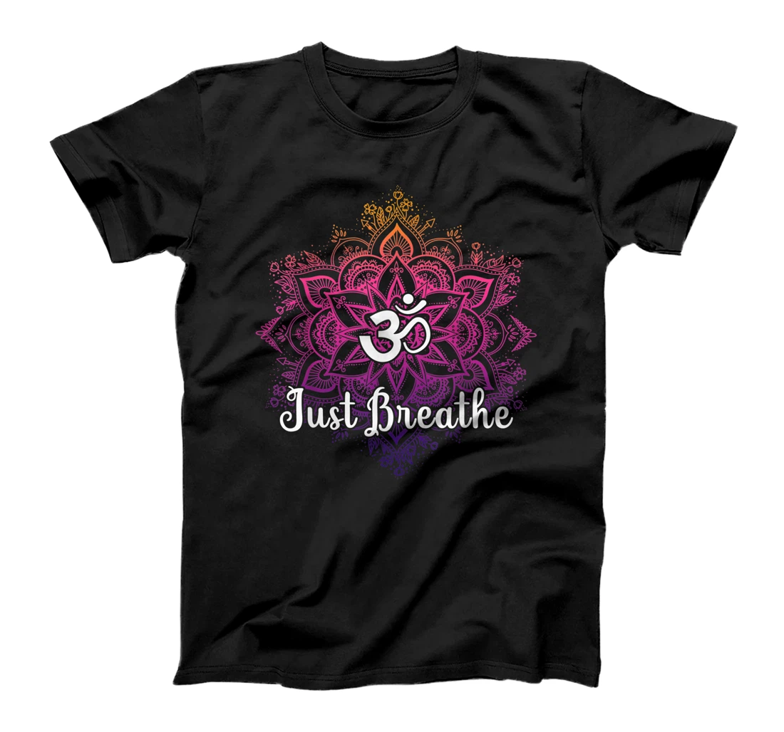 Personalized Cute Just Sacred Tattoodesign Yoga Breathe Mandala Good Vibe T-Shirt, Kid T-Shirt and Women T-Shirt