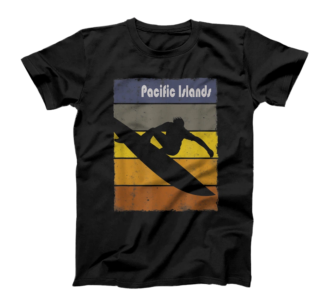 Personalized Pacific Islands Surfboarding Fan Beach Lover Surfer T-Shirt, Kid T-Shirt and Women T-Shirt