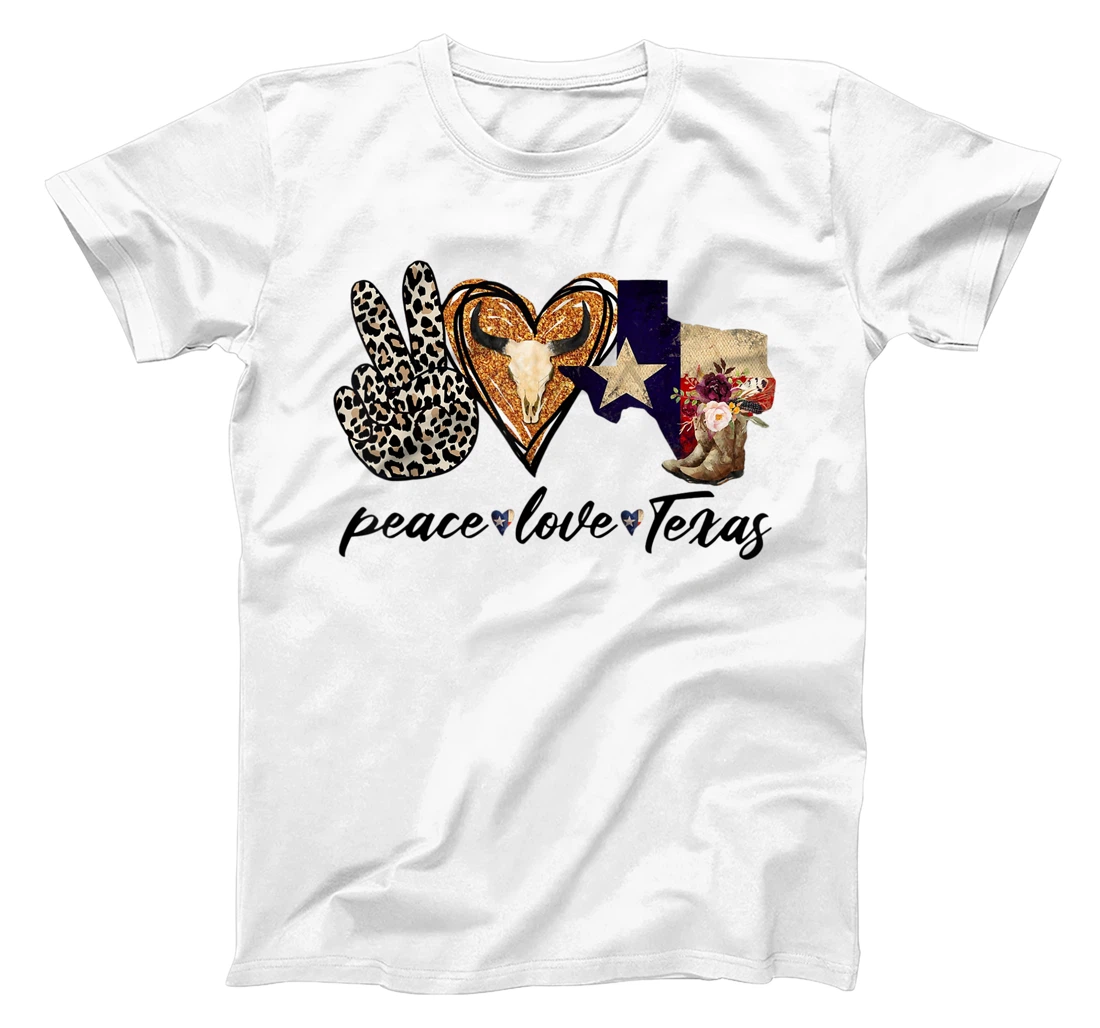 Personalized Leopard Peace Love Texas Proud Texas T-Shirt, Kid T-Shirt and Women T-Shirt