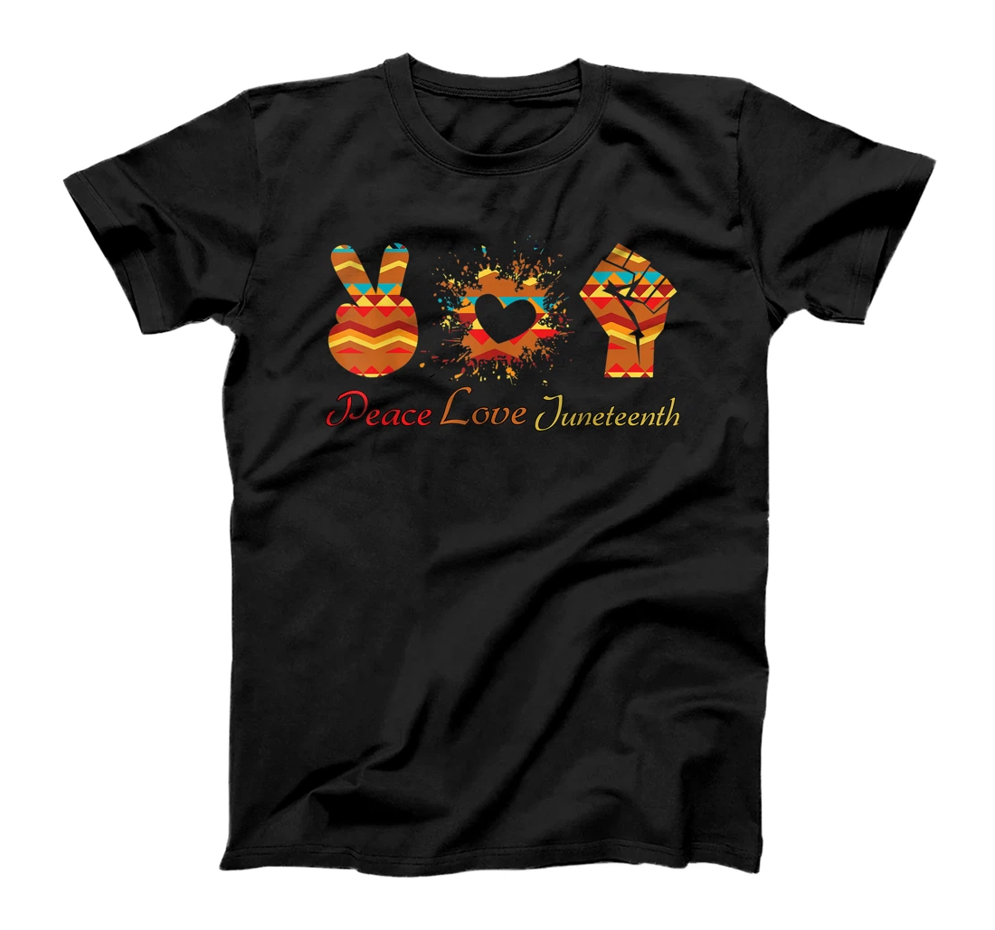 Personalized Peace Love Juneteenth Black Pride Freedom independence day T-Shirt, Women T-Shirt