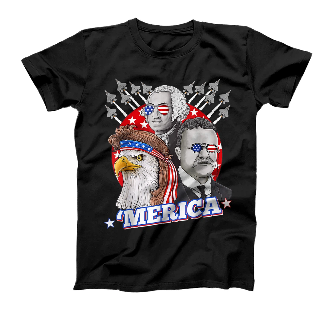 Personalized Washington Roosevelt Bald Eagle 4th Of July Patriotic Merica T-Shirt, Kid T-Shirt and Women T-Shirt