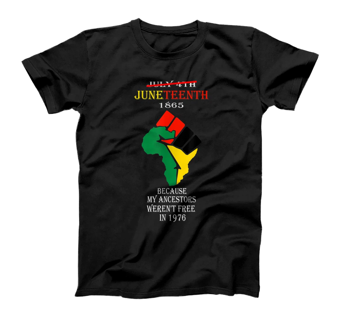 Personalized Juneteenth Ancestors Black African American Flag Pride T-Shirt, Women T-Shirt