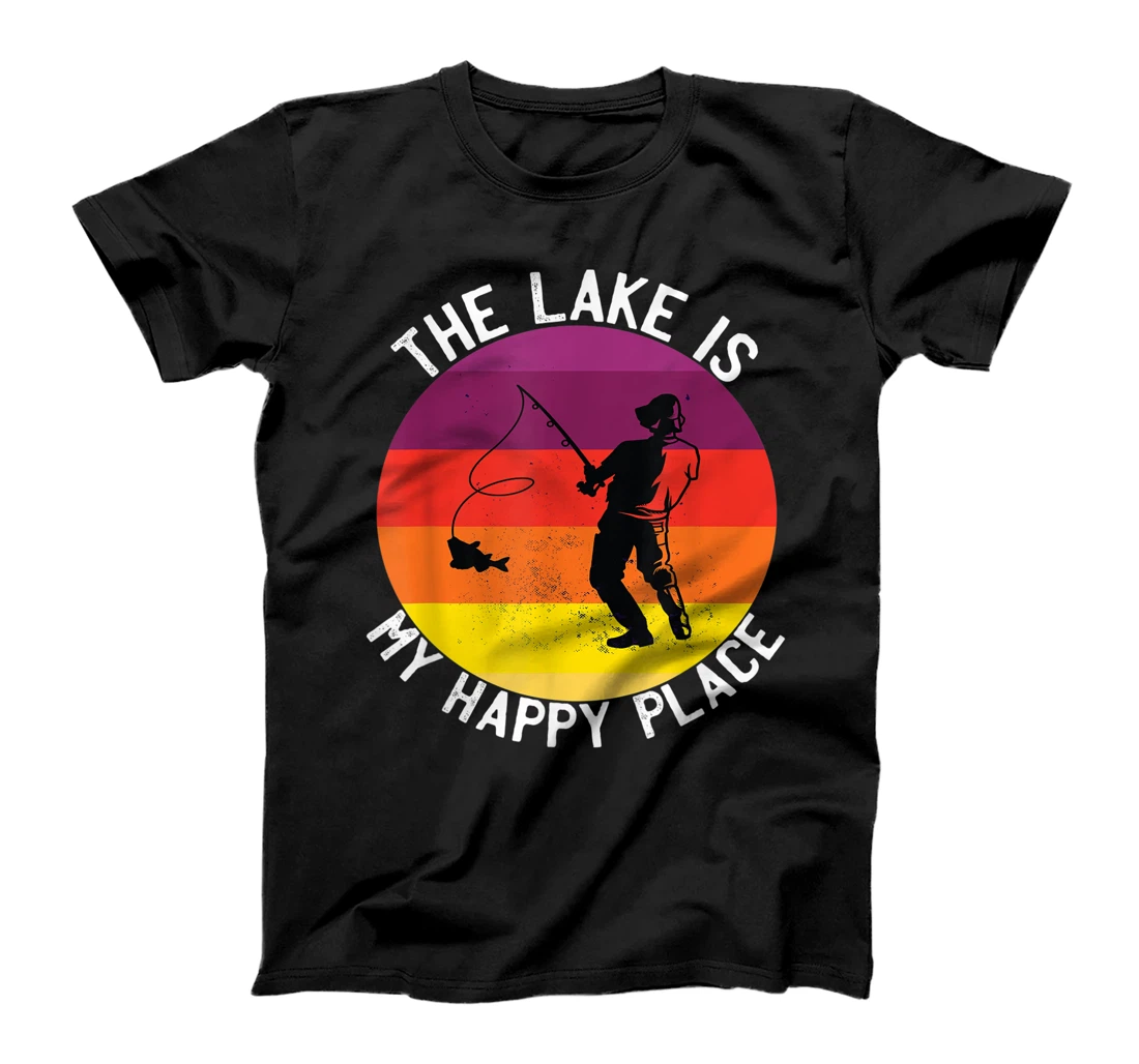 The Lake is My Happy Place Vintage Pet Fish Funny Fishing T-Shirt, Kid T-Shirt and Women T-Shirt