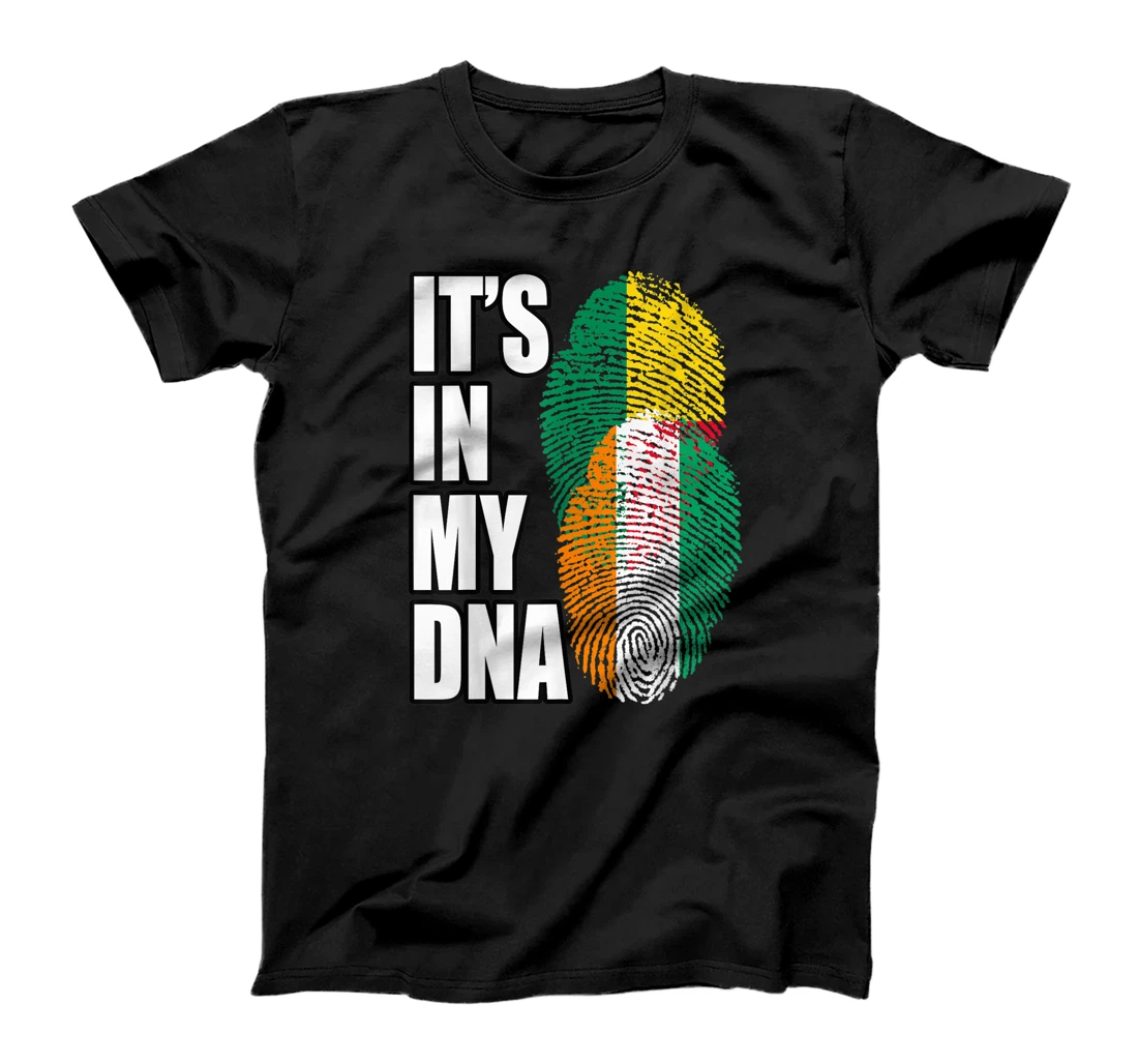 Personalized Ivorian And Beninese Mix DNA Flag Heritage T-Shirt, Kid T-Shirt and Women T-Shirt