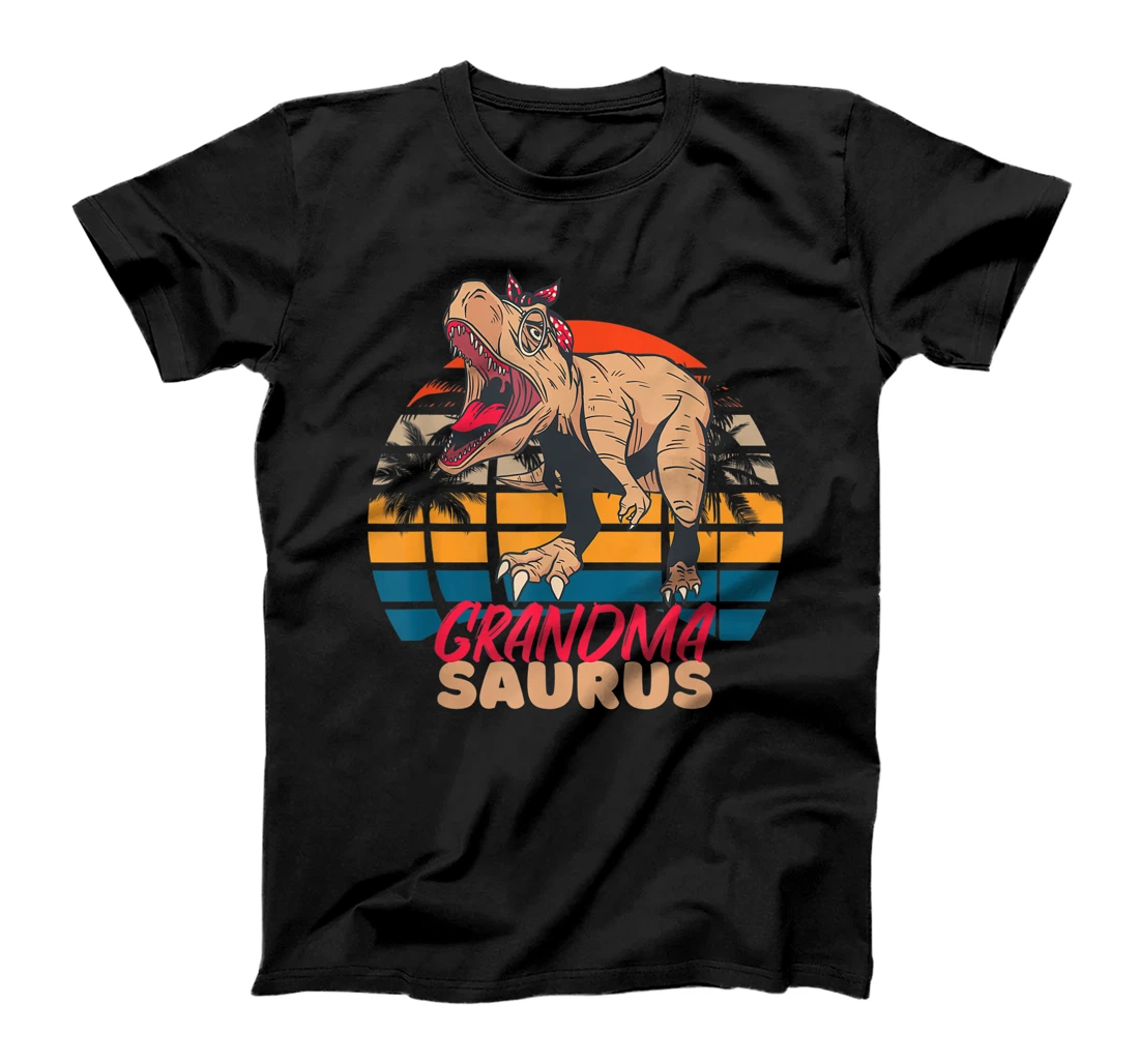 Grandmasaurus T rex Dinosaur Grandma Palm Sunset For Nana T-Shirt, Women T-Shirt