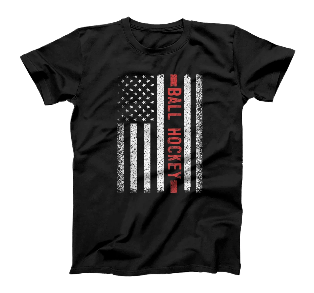 Ball Hockey American Flag 4th of July Player T-Shirt, Women T-Shirt