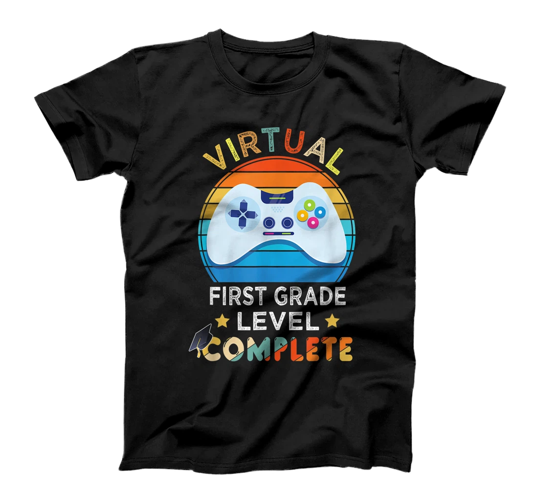 Virtual 1st Grade Level Complete Graduation Video Gamer Gift T-Shirt, Kid T-Shirt and Women T-Shirt