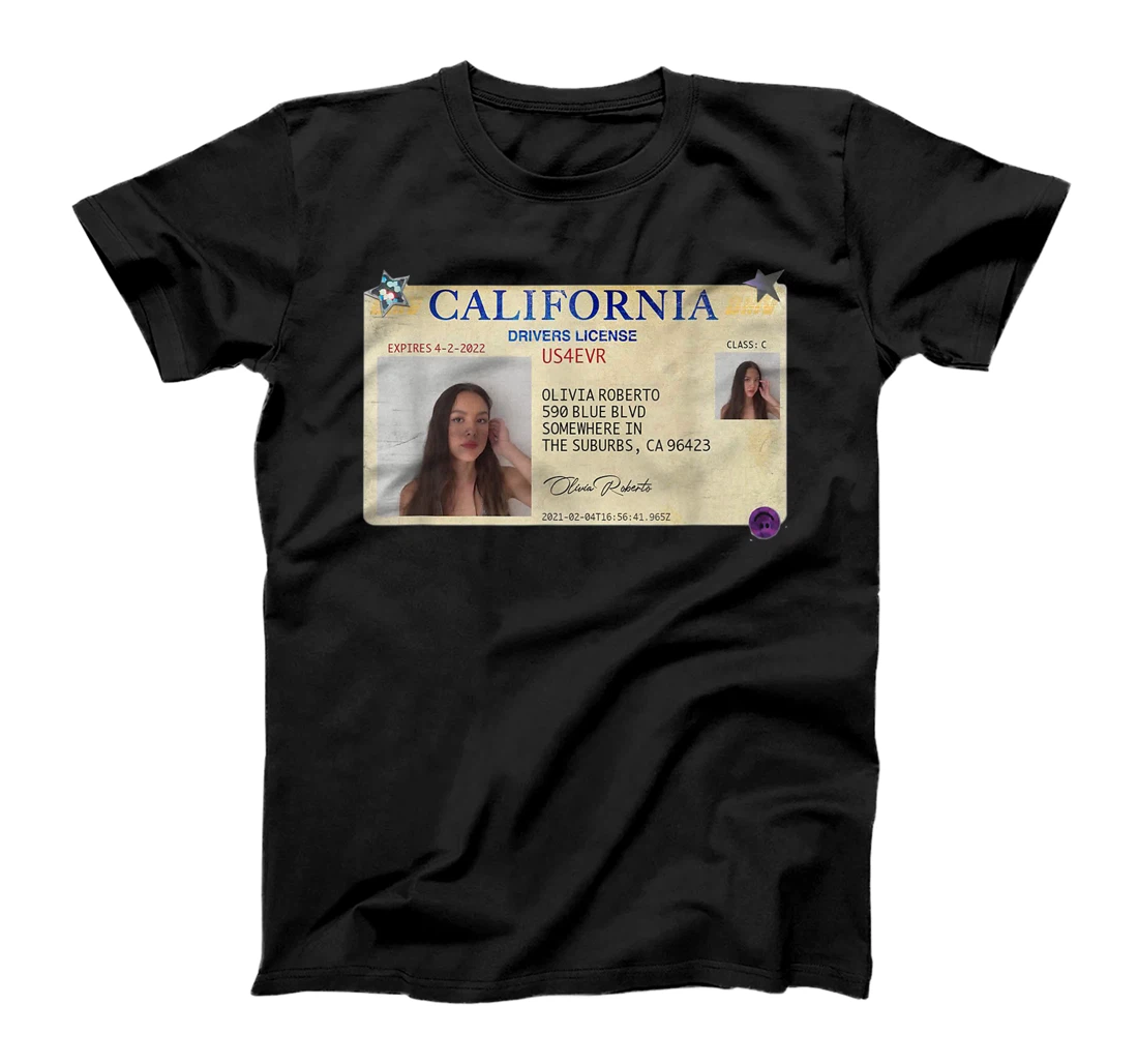oli.via and rod.rigo D.river's License t shirt T-Shirt, Kid T-Shirt and Women T-Shirt