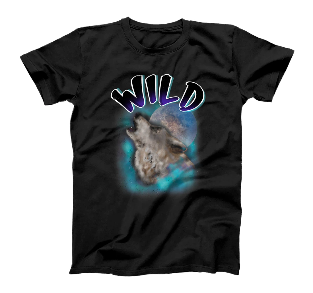 Personalized Wolf Howling! Wild Moon! Vintage Sci-Fi design T-Shirt, Kid T-Shirt and Women T-Shirt