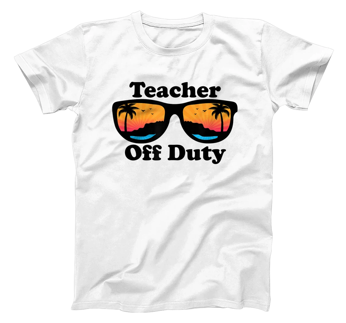 Personalized Teacher Off Duty Retro Sunglasses Funny Teacher T-Shirt, Women T-Shirt