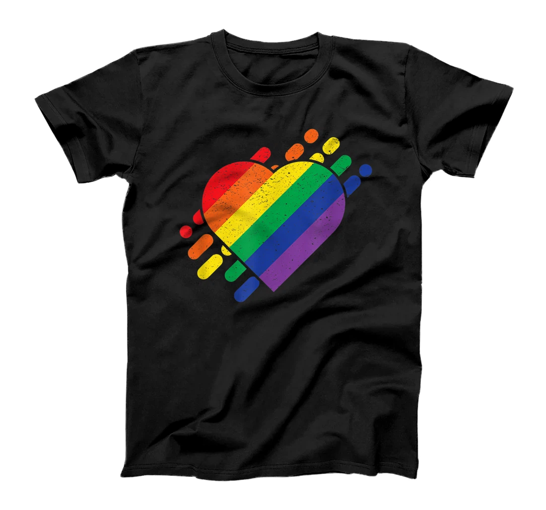 Personalized Rainbow Heart Transgender Queer LGBTQ+ Love Equality Bi T-Shirt, Women T-Shirt