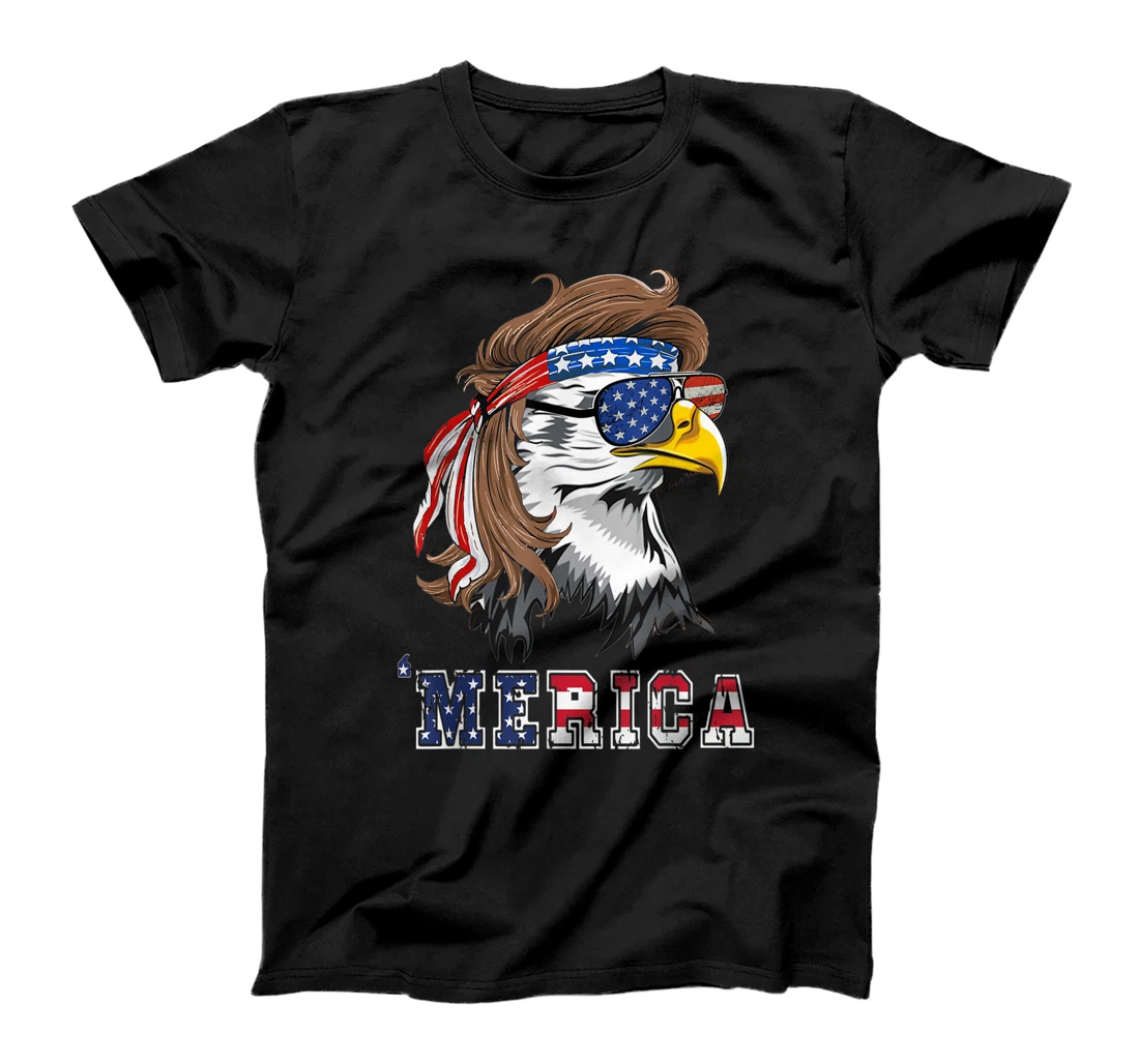 Personalized Eagle Mullet 4th Of July American USA US Flag Merica Eagle T-Shirt, Kid T-Shirt and Women T-Shirt