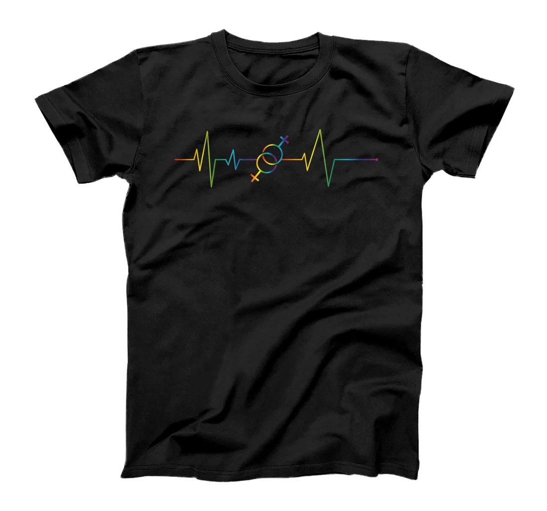 Personalized Lesbian Heartbeat Apparel LGBTQ+ Merch Equality Outfit Stuff T-Shirt, Women T-Shirt