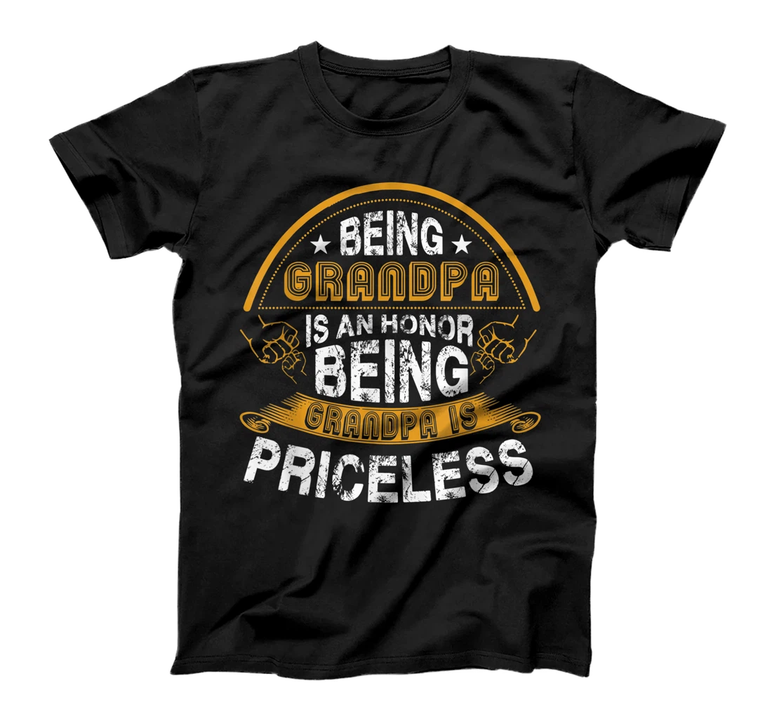 Personalized Mens Being Grandpa Is An Honor Being Grandpa Is Priceless T-Shirt