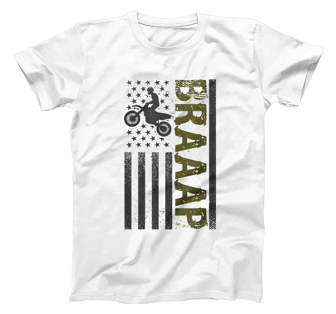 Braaap American Flag Dirt Bike Rider Offroad Motocross T-Shirt, Women T-Shirt