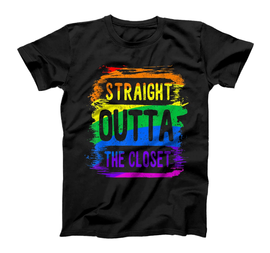 Personalized Straight Outta The Closet Lesbian Outfit Trans Girl Pan T-Shirt, Women T-Shirt