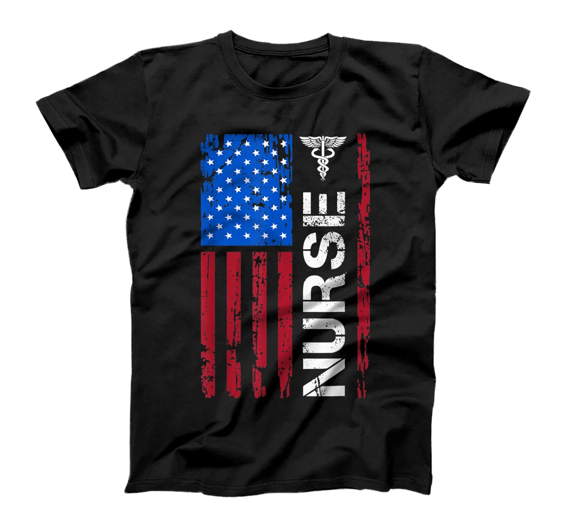 Personalized Patriotic Nurse 4th Of July American Flag Independence Day T-Shirt, Women T-Shirt